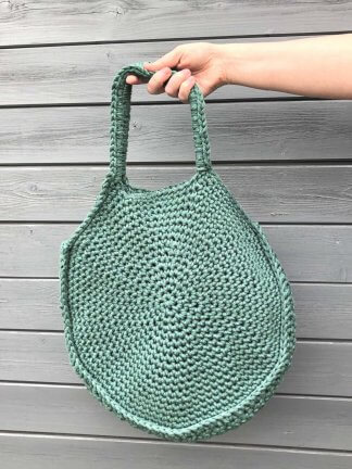 Green crochet bag
