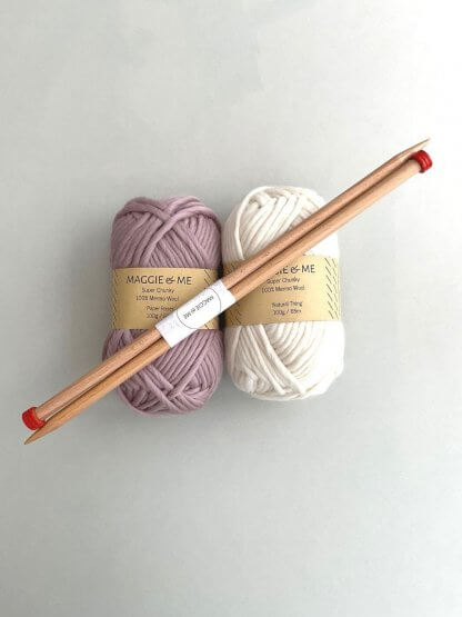 10mm Birchwood Crochet hooks and knitting needles.
