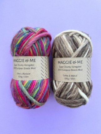 Super Chunky Variegated 100% Pure Wool